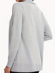 Dual Pockets Open Front Cardigan for Women