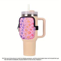 Leopard Print Bottle Storage Bag 40Oz Ice Tumbler Purse Bag