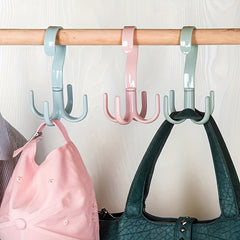 2pcs Rotated Hanger Hooks Wardrobe Clothes Rack Organizer Bag Shoes Belt Scarf