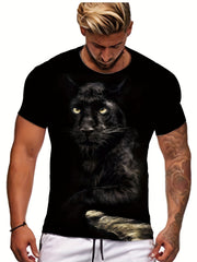 Men's 3D Animals Print T shirt Crew Neck Tee