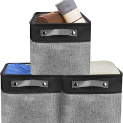 3pcs Fabric Storage Bins for Baby Supplies and Toys