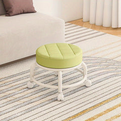 Round Rolling Stool Swivel Caster Toddler Stool Home Furniture