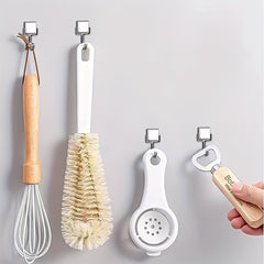 10pcs Magnetic Hooks 14lbs Strong Magnets With Hooks For Hanging - Silver