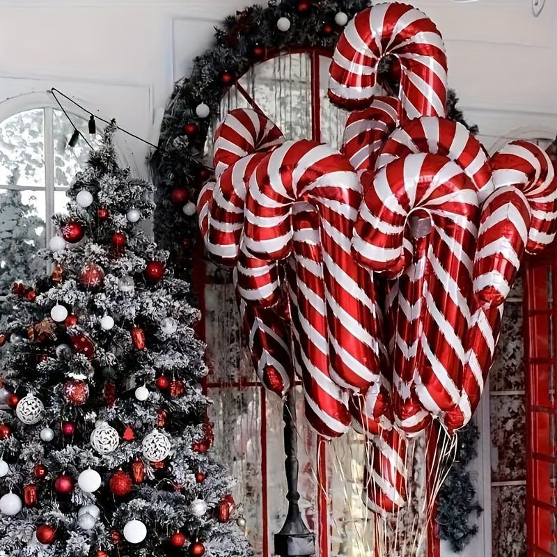 30pcs Christmas Candy Cane Foil Balloons Xmas Party Decoration