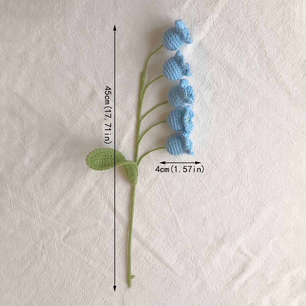 Mother's Gift Bell Orchid Bouquet Woolen Crochet Flower Material