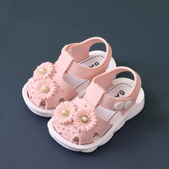 JIAGEYA Flower Decor Sandals Girls Lightweight Breathable Sandals