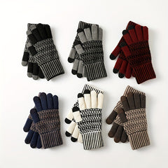 Winter Touch Screen Thickened Knitted Gloves For Men