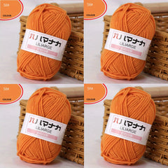4pcs 4 ply Soft Cotton Yarn for DIY Knitting Crocheting Sweater Scarfts 25g