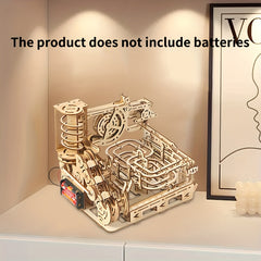 Educational Wooden Marble Runway Toy Mechanical Gear Set Brain Teaser