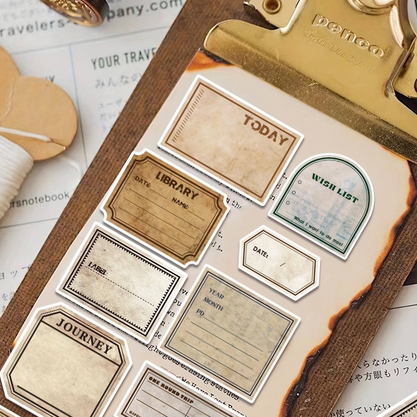 50pcs Vintage Labels for Scrapbooking Bullet Journal & Crafts