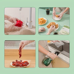 100pc Transparent Disposable Gloves for Kitchen Beauty Dishwashing