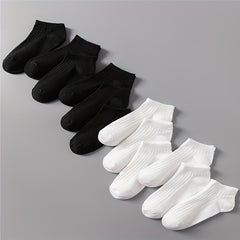 12 Pairs Solid Ribbed Socks All Match Women's Stockings