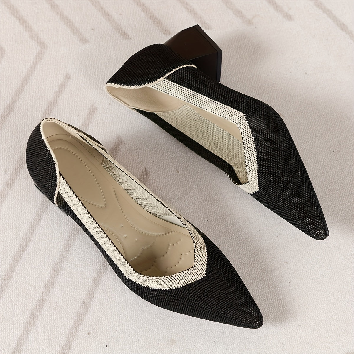 Women's Chunky Heel Breathable Work Shoes