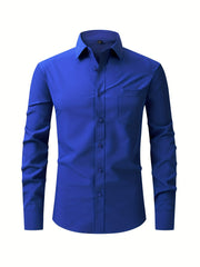 Men's Classic Button Up Shirt With Chest Pocket