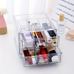 6 Grids Acrylic Storage Box for Office, Cosmetics, Jewelry, Christmas Supplies