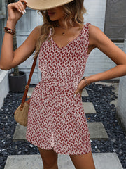 Tie Strap Romper Jumpsuit Sleeveless Belted Romper