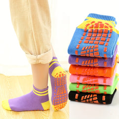 6 Pairs Colorful Striped Ankle Socks for Trampoline Workouts