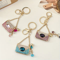 Crystal Handbag Keychain Hanging Key Ring Purse Bag Backpack Car Charm