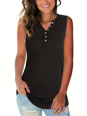 Casual V Neck Sleeveless Tank Top for Women