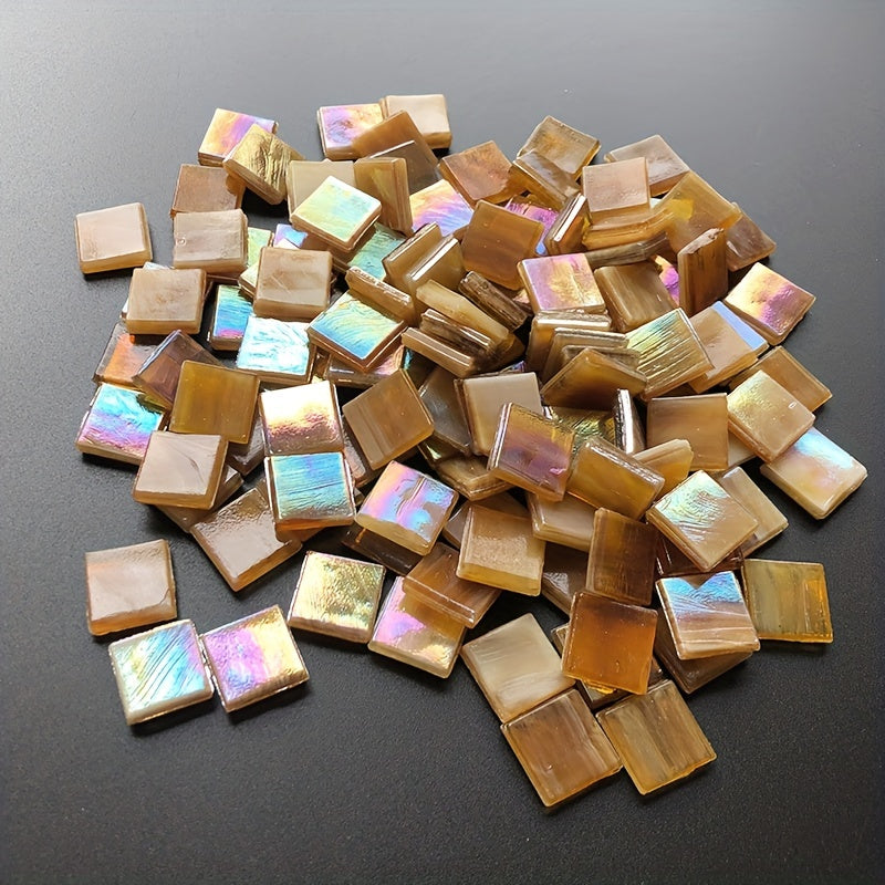 50pcs Light Brown Hot Melt Ice Jade Mosaic DIY Decoration Art