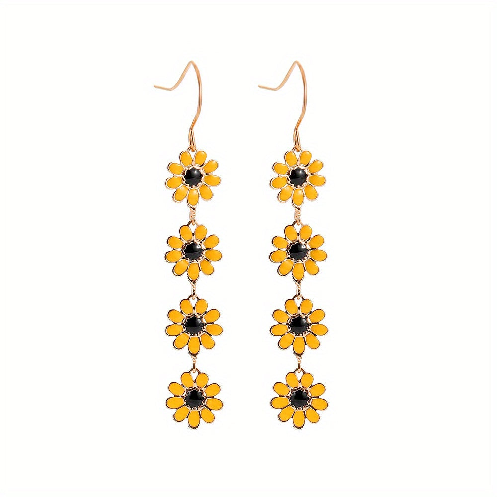 Daisy Sunflower Dangle Earrings Holiday Jewelry Girls
