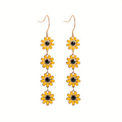 Daisy Sunflower Dangle Earrings Holiday Jewelry Girls