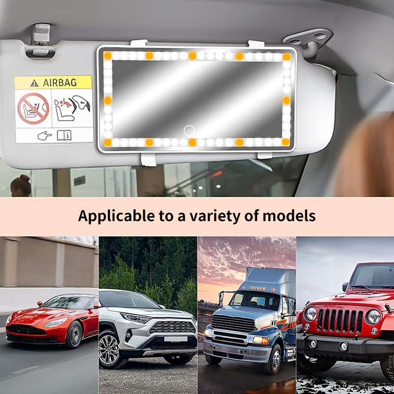 Smart Car Makeup Mirror with 3 Light