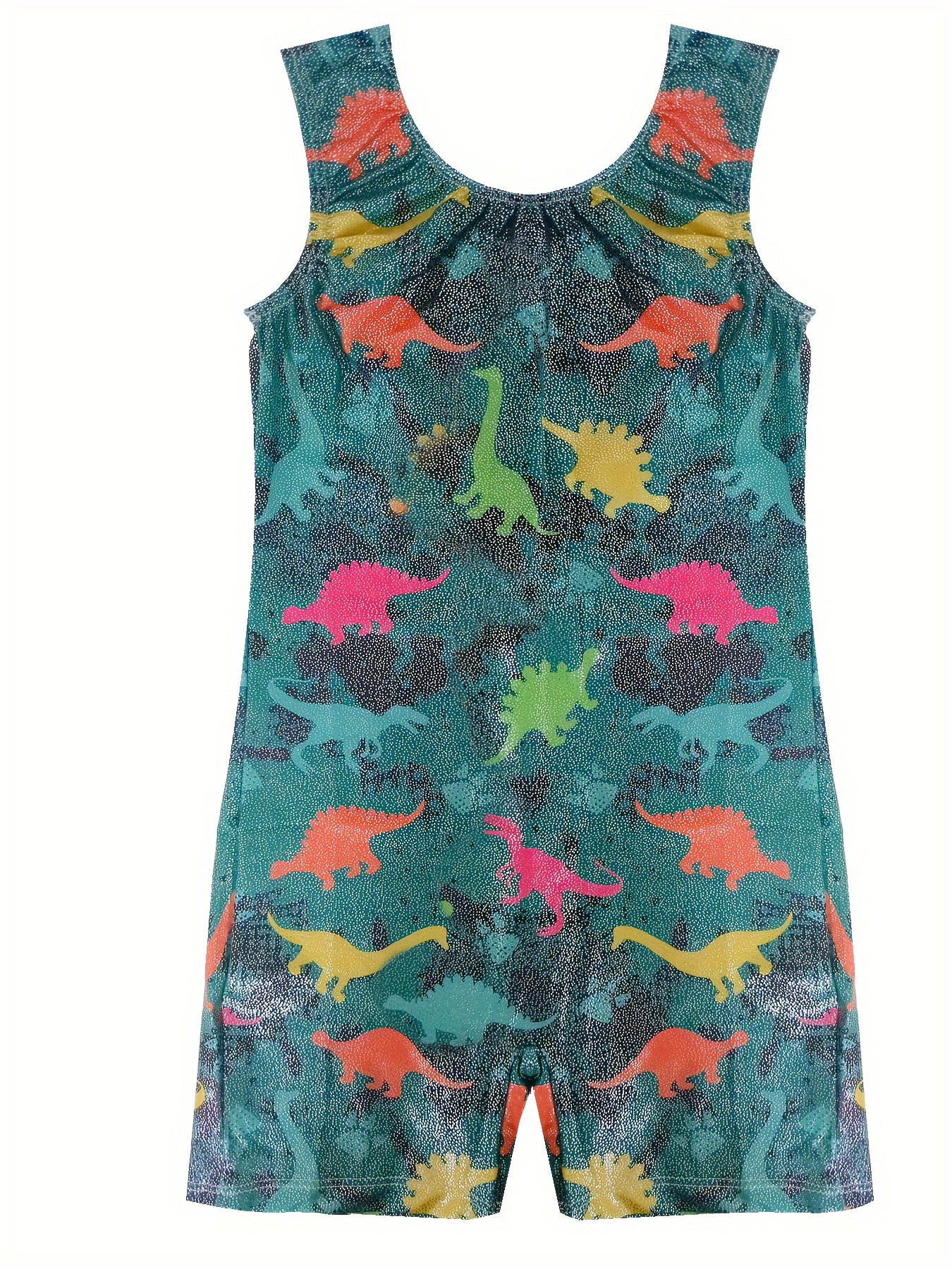 Girls Dino Camo Gymnastics Suit for Sports Dance