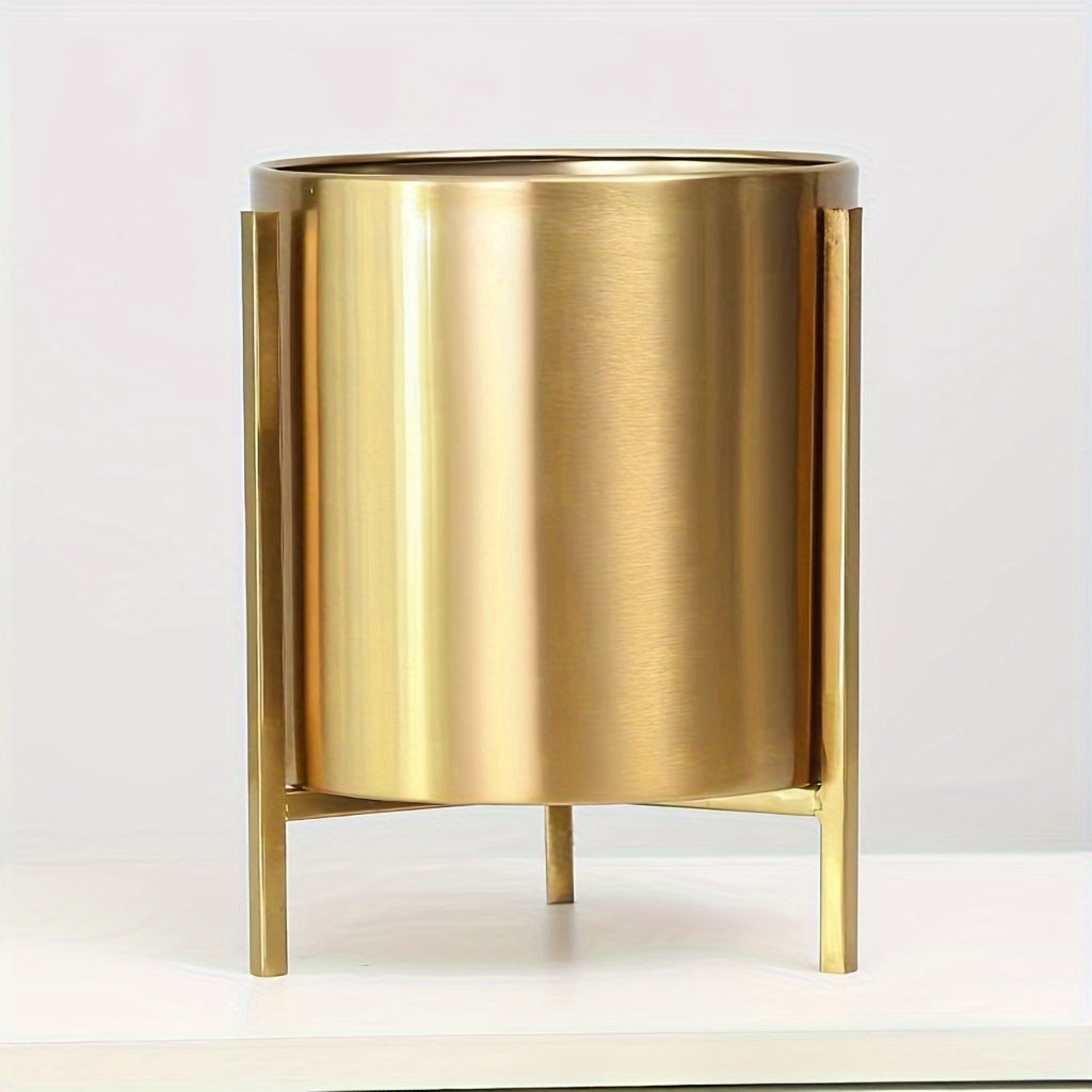 Metal Golden Floor Standing Vase Flower Arranger Plant Holder Home Decor
