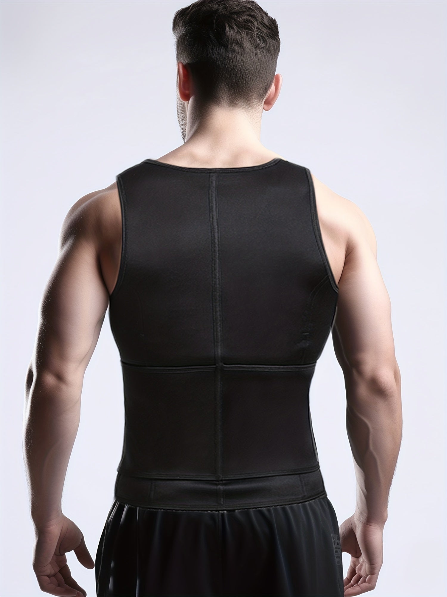 Men's Compression Sauna Vest with Waist Belts & Back Support