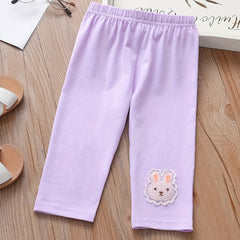 Toddler Girls Cotton Capris Pants Easter Rabbit Pattern Kids Clothes