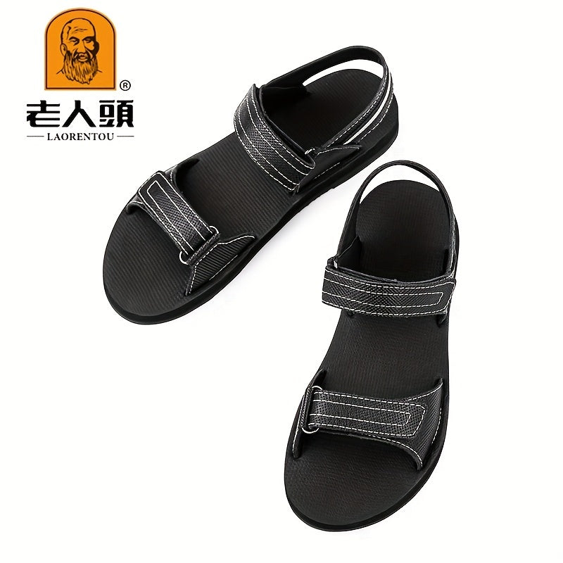 LAORENTOU Men's Leather Non Slip Sandals Summer