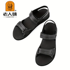 LAORENTOU Men's Leather Non Slip Sandals Summer