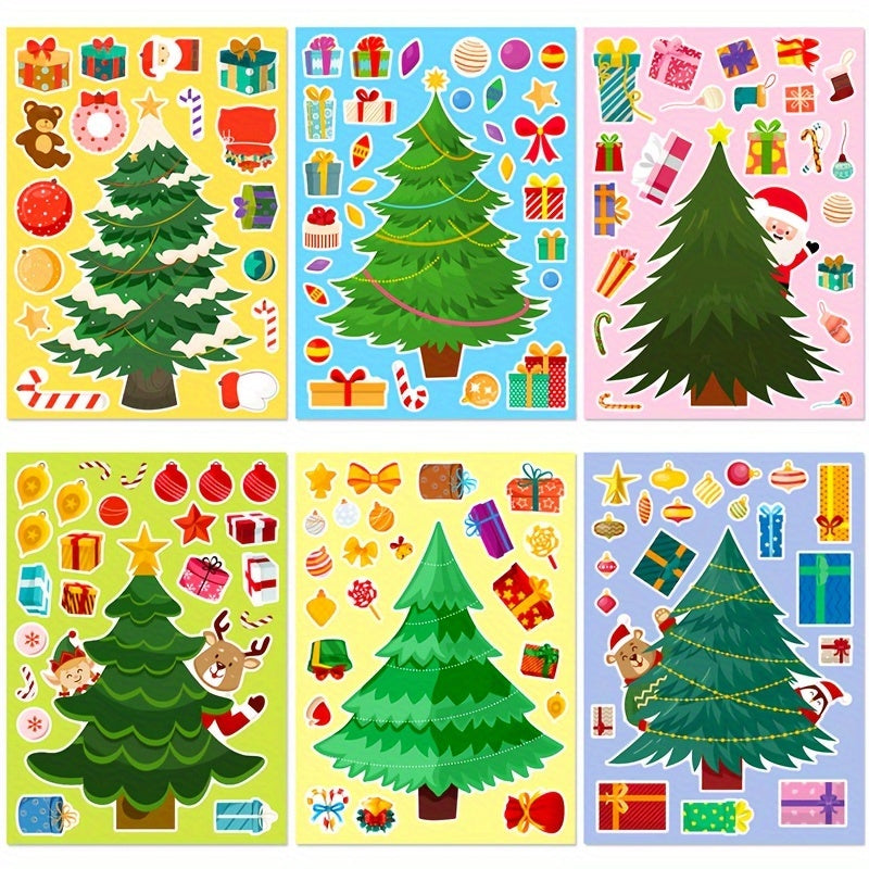 Cartoon Santa Claus Tree Stickers Christmas Decorations Window Glass