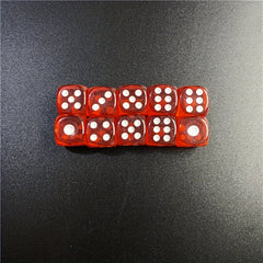 10pcs 12mm Acrylic Dice Set 11 Colors Hex Round Corner Bar KTV Entertainment