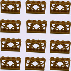 12pcs Building Block Set 1x4x2 Inch Farm Fence DIY Theme Mixed ABS Material