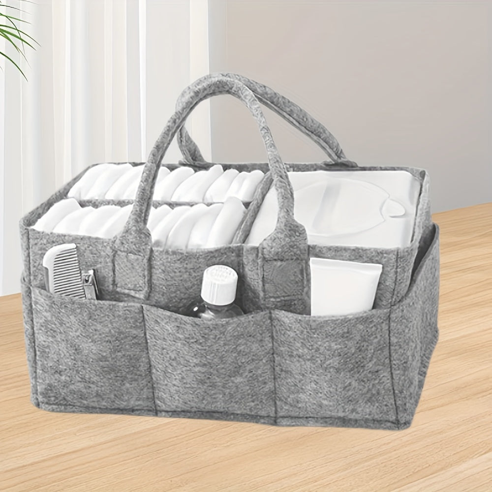 Large Capacity Foldable Diaper Organizer Bag with Handles