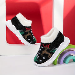Girl's Christmas Slip On Thermal Sock Shoes Soft Comfy Winter Sneakers