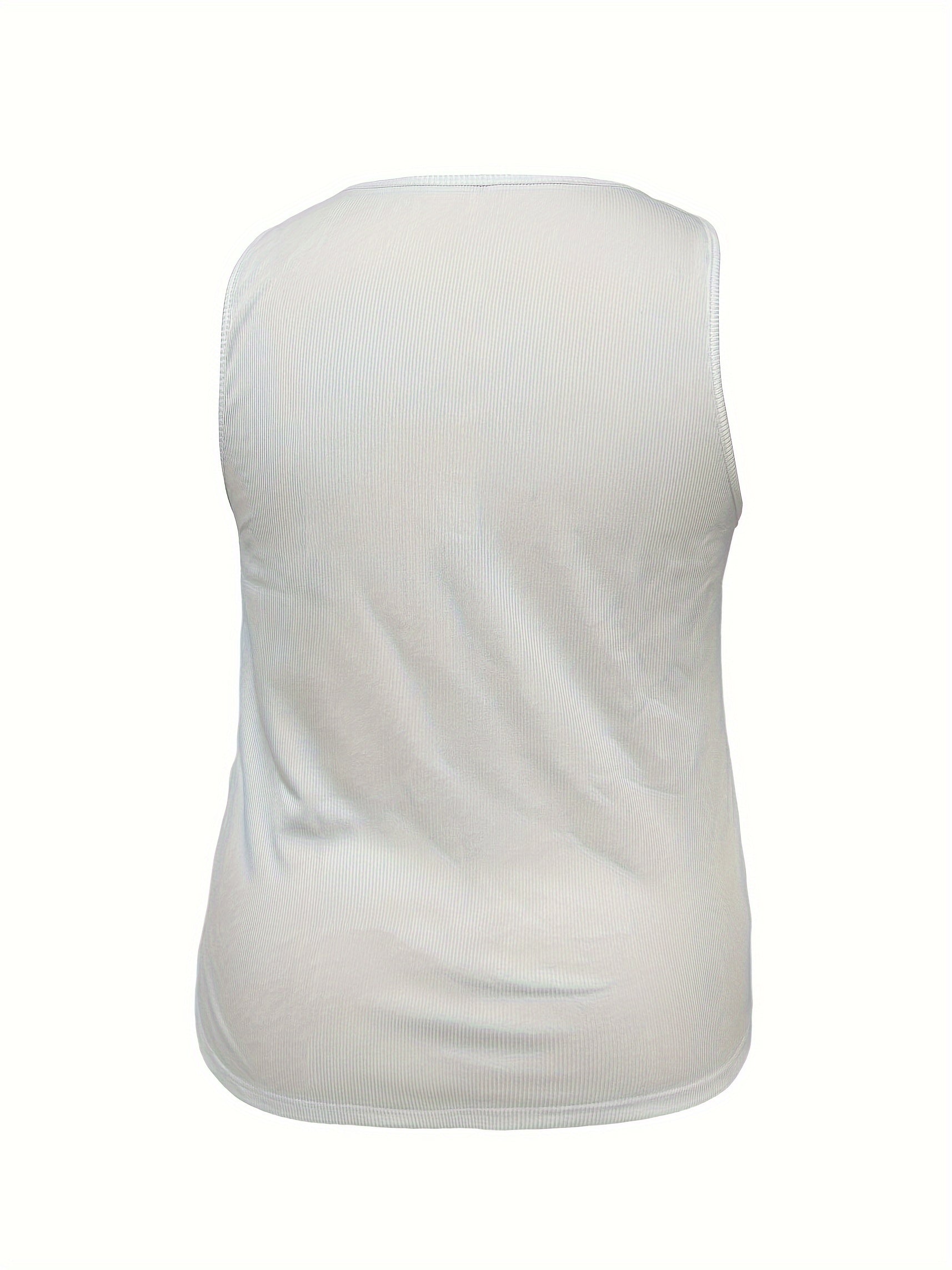 Solid Scoop Neck Summer Tank Top