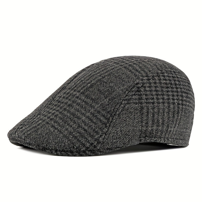 Men's Classic Newsboy Hat Vintage Flat Cap Ivy Cabbie Driving Hat Winter Warm
