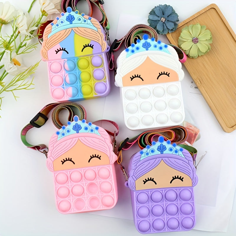 Girls Silicone Princess Crossbody Bag Shoulder Bag Coin Purse Wallet