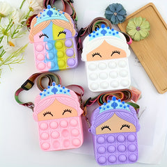 Girls Silicone Princess Crossbody Bag Shoulder Bag Coin Purse Wallet
