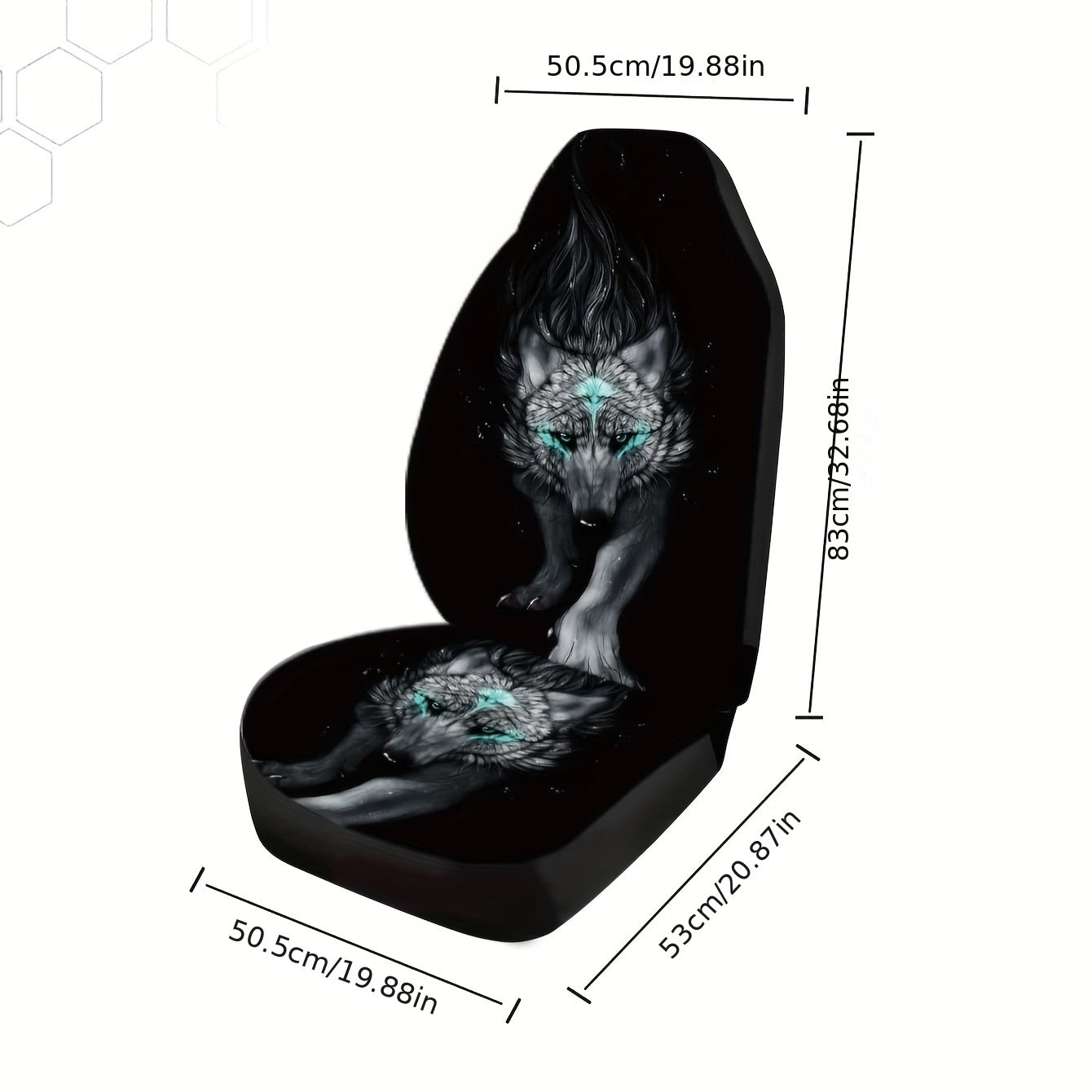 Car Seat Cover with Wolf Print Design