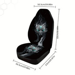 Car Seat Cover with Wolf Print Design