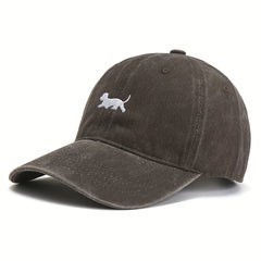 Vintage Puppy Dad Hat Soft Top Baseball Cap Embroidered Cap