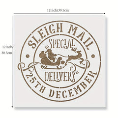 1pc Sleigh Mail Merry Christmas Stencil For Painting DIY