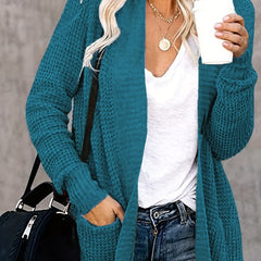 Open Front Long Sleeve Cardigan with Pockets