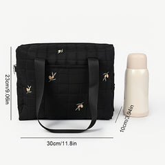 Embroidered Butterfly Diaper Bag with Multiple Compartments