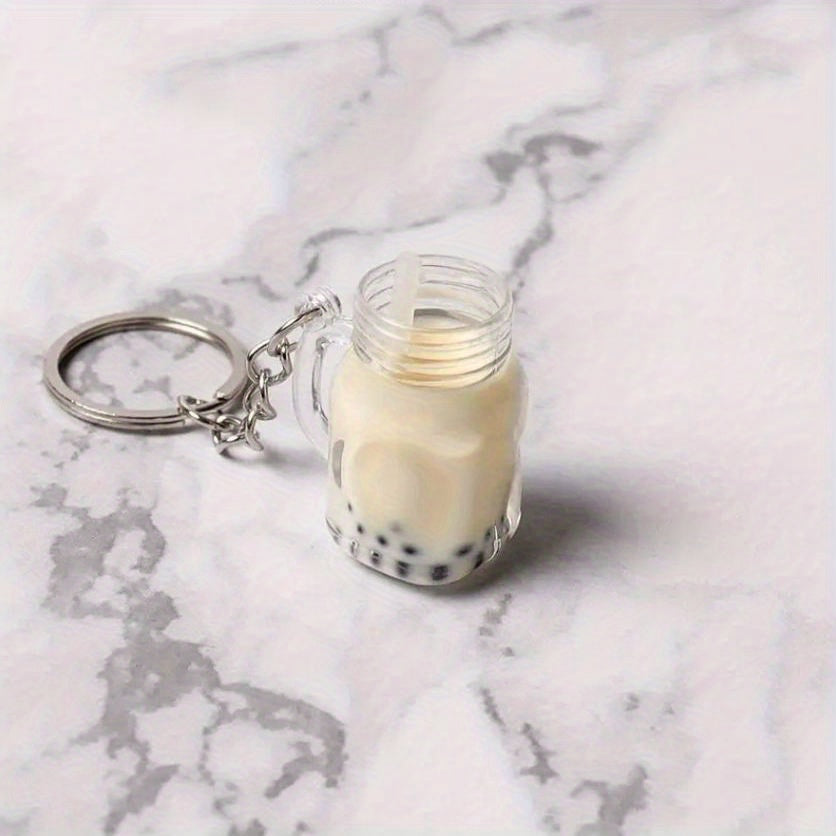 Cartoon Pearl Milk Tea Keychain Bag Pendant