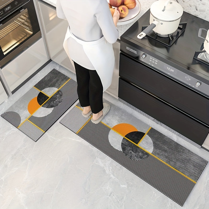 2pcs Anti Fatigue Kitchen Rug Set Non Slip Standing Desk Mat Dirt Resistant